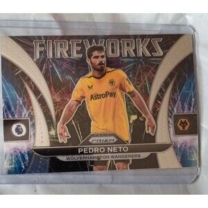 2022-23 Panini Prizm Premier League - Fireworks Pedro Neto #37 Orange Prizm /25